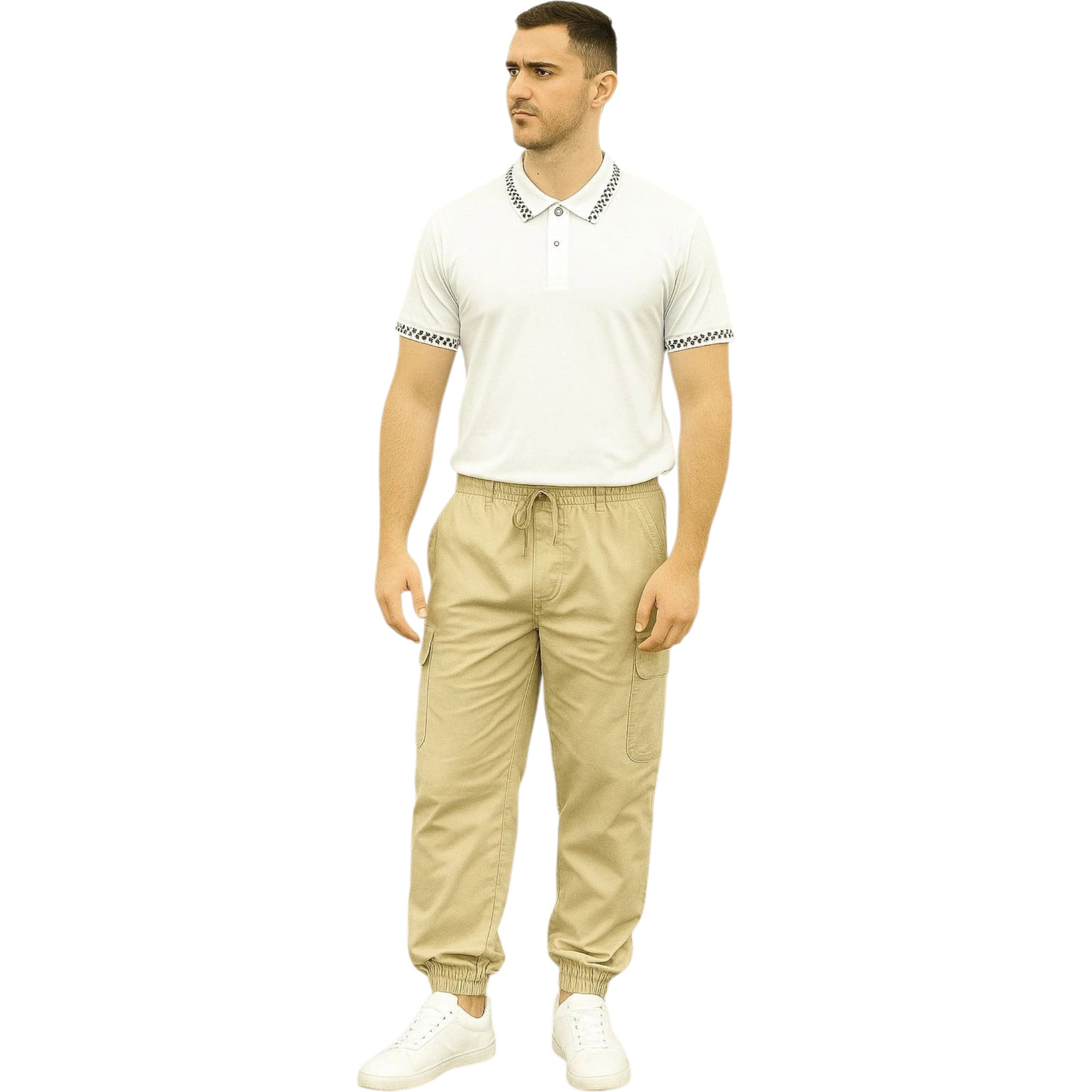 Playera Cuello Polo Blanco Hombre Ra25p14