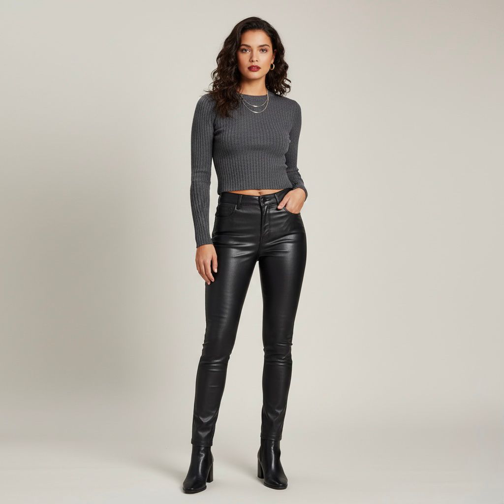 Jeans Negro Skinny Mujer Su3813 Vini Piel