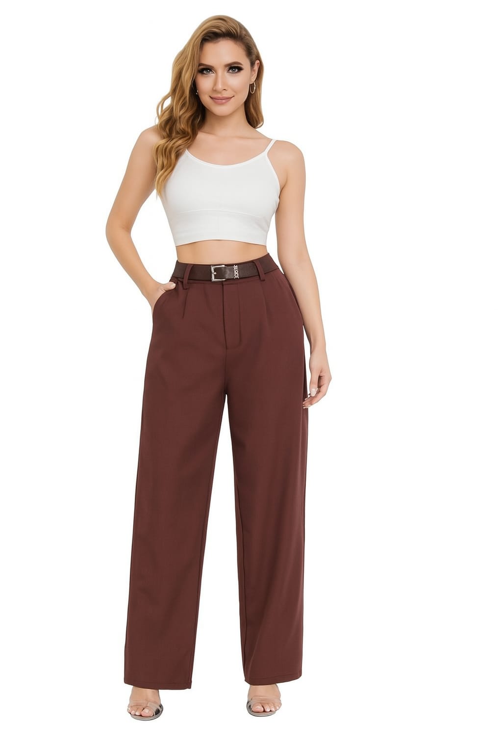 Pantalon Marron De Vestir Mujer Su50005