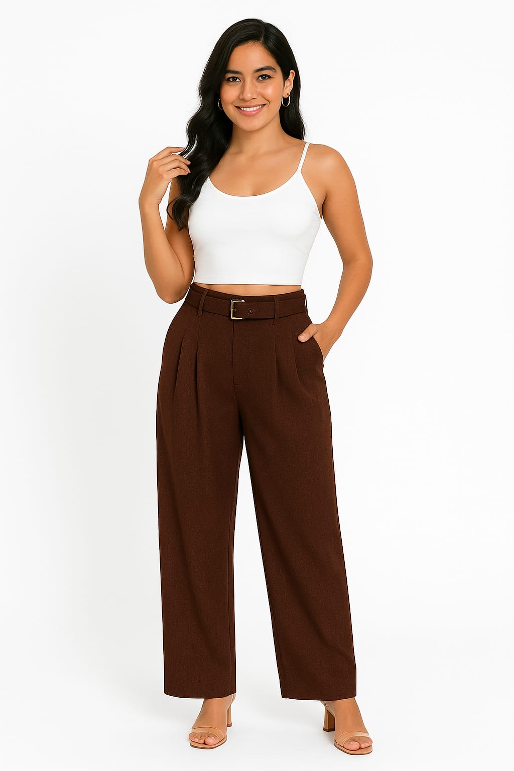 Pantalon Marron De Vestir Mujer Su50006