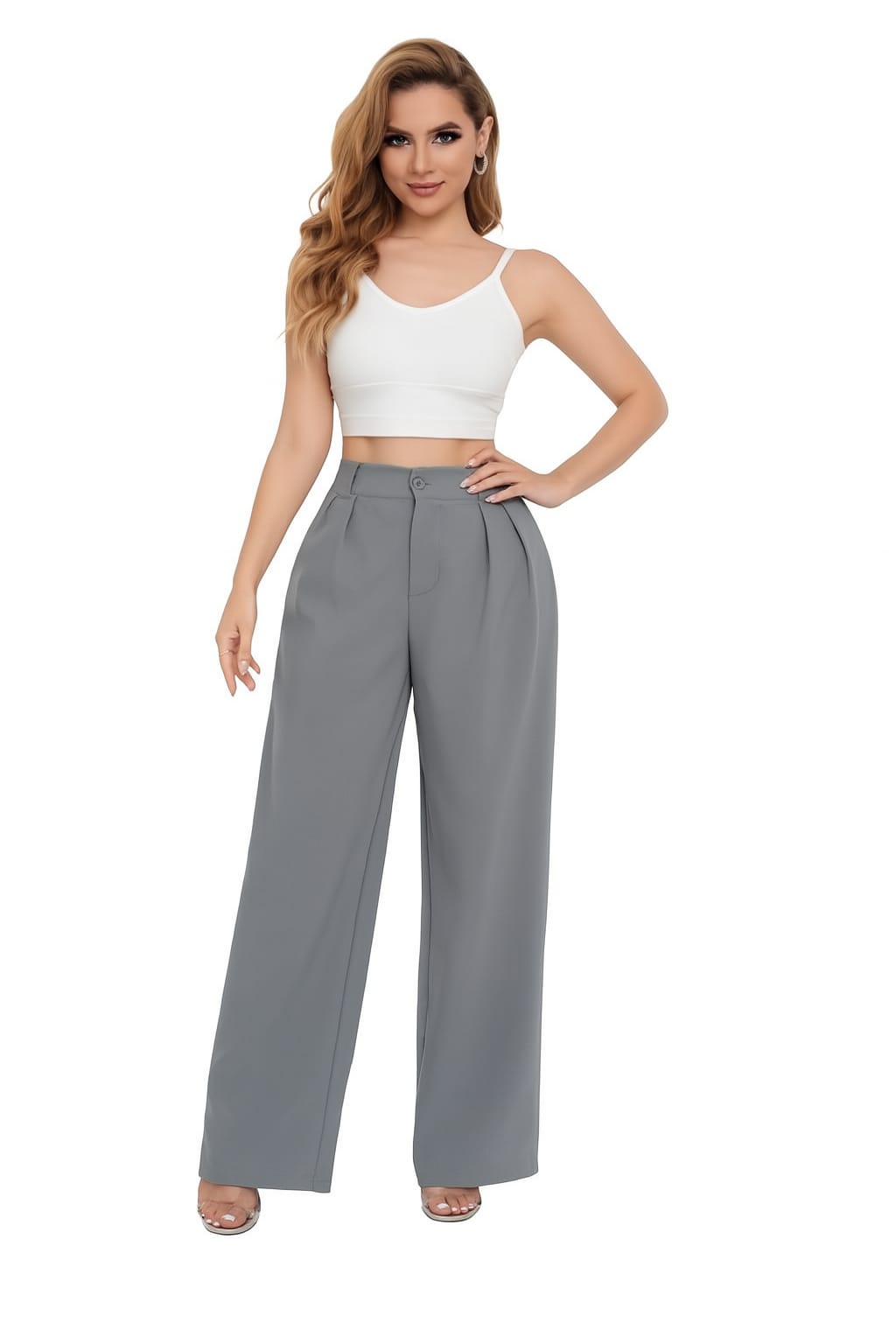 Pantalon Gris De Vestir Mujer Su50008