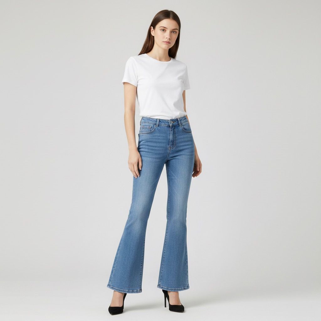 Jeans Azul Campana Mujer Su9478