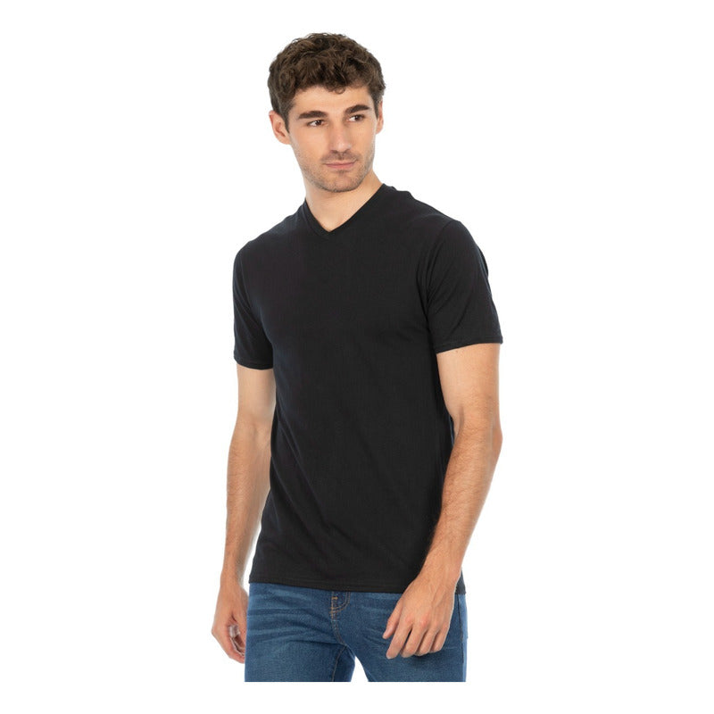 Paquete De 3 Playeras Básicas Cuello V Para Hombre