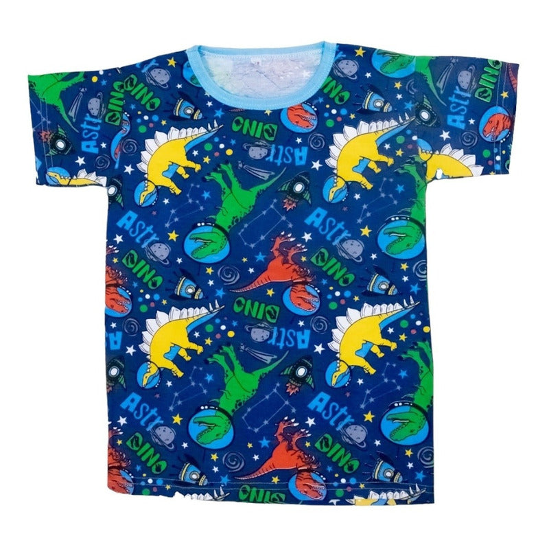 3 Playeras Estampado Dinos Para Niño