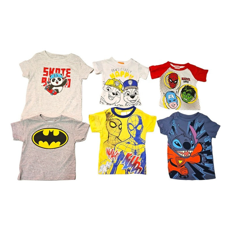 Paquete De 12 Playeras Para Niño O Niña Tallas Toddler