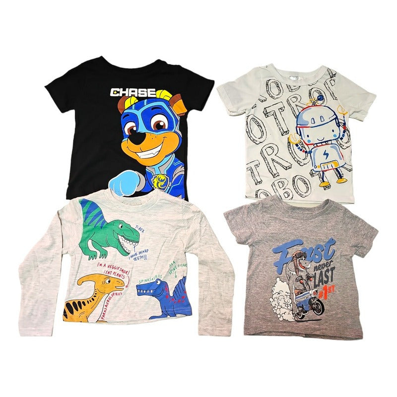 Paquete De 12 Playeras Para Niño O Niña Tallas Toddler