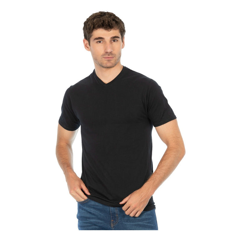 Paquete De 3 Playeras Básicas Cuello V Para Hombre