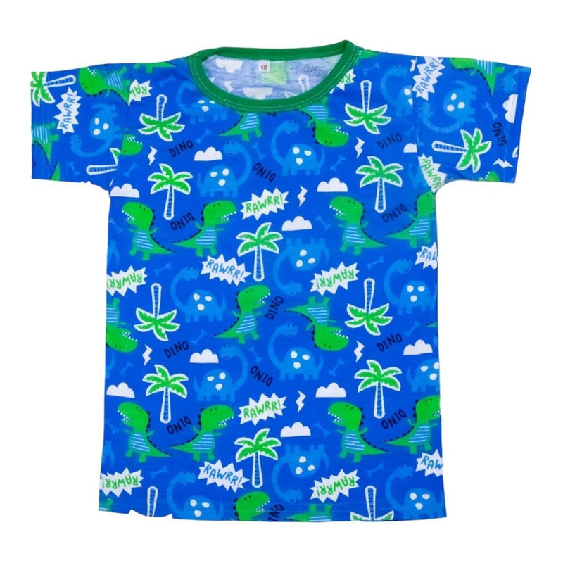 3 Playeras Estampado Dinos Para Niño