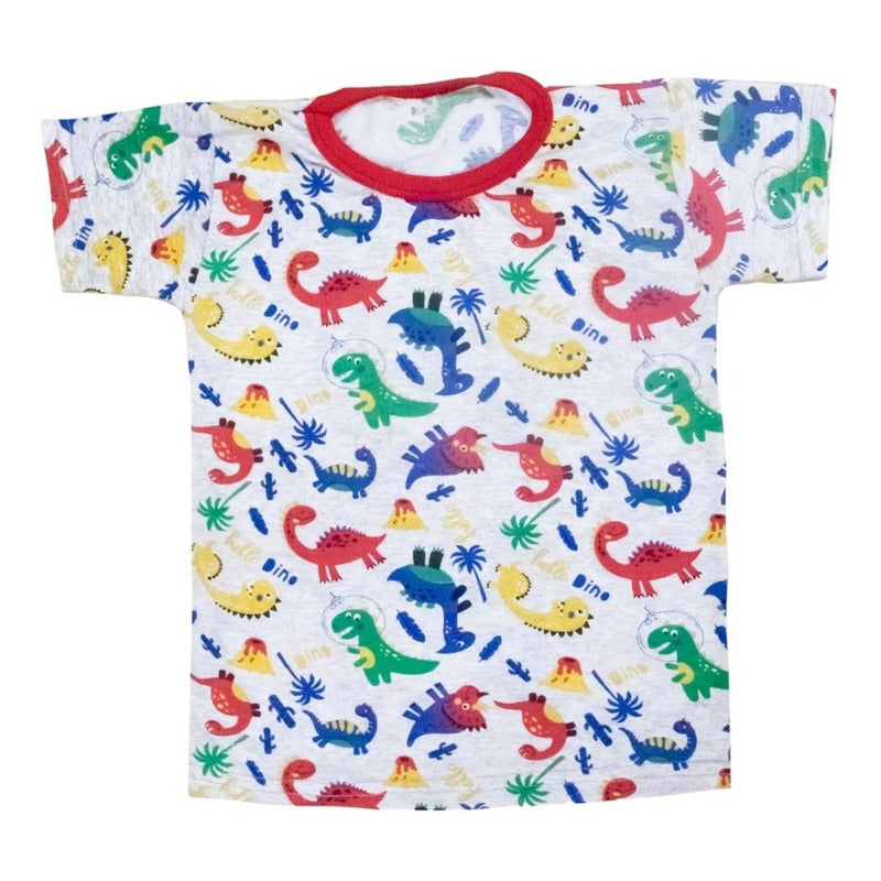 3 Playeras Estampado Dinos Para Niño