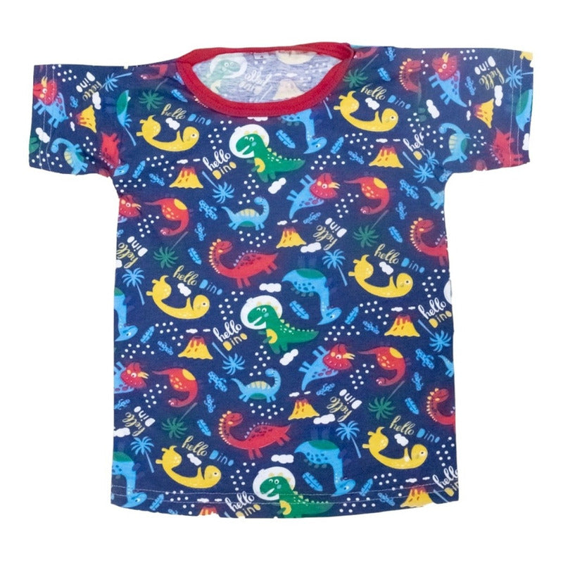 3 Playeras Estampado Dinos Para Niño