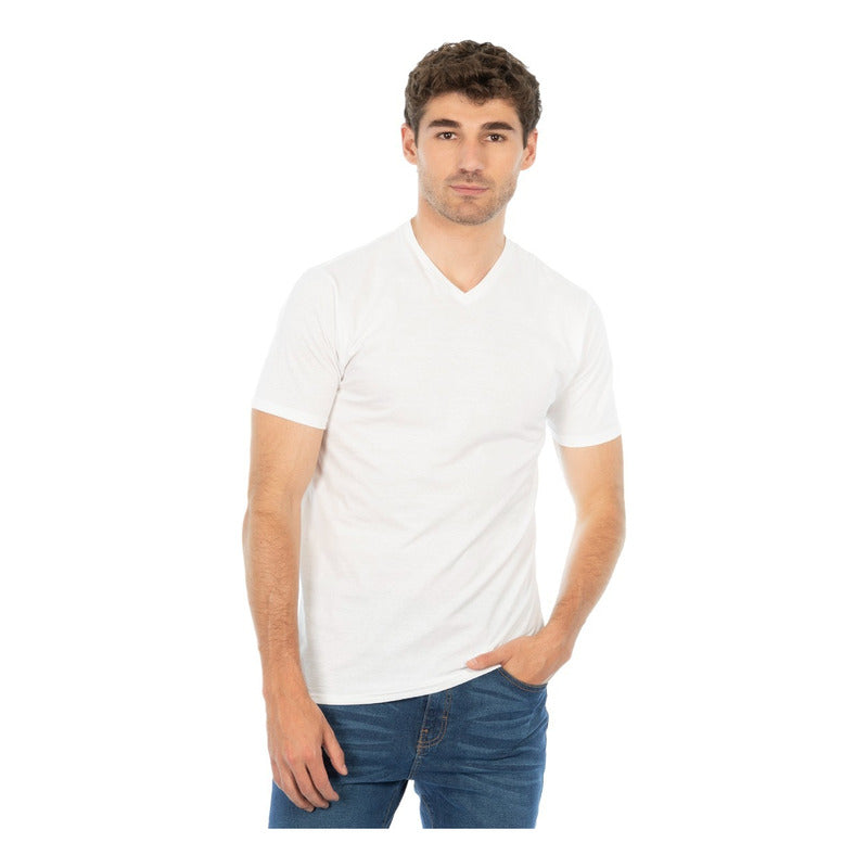 Paquete De 3 Playeras Básicas Cuello V Para Hombre