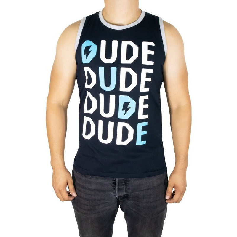 Tank Top Estampado Playa Para Hombre Paquete Armado