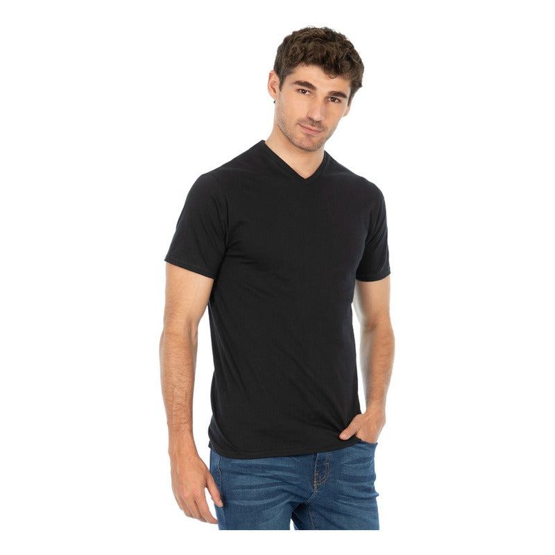 Paquete De 3 Playeras Básicas Cuello V Para Hombre