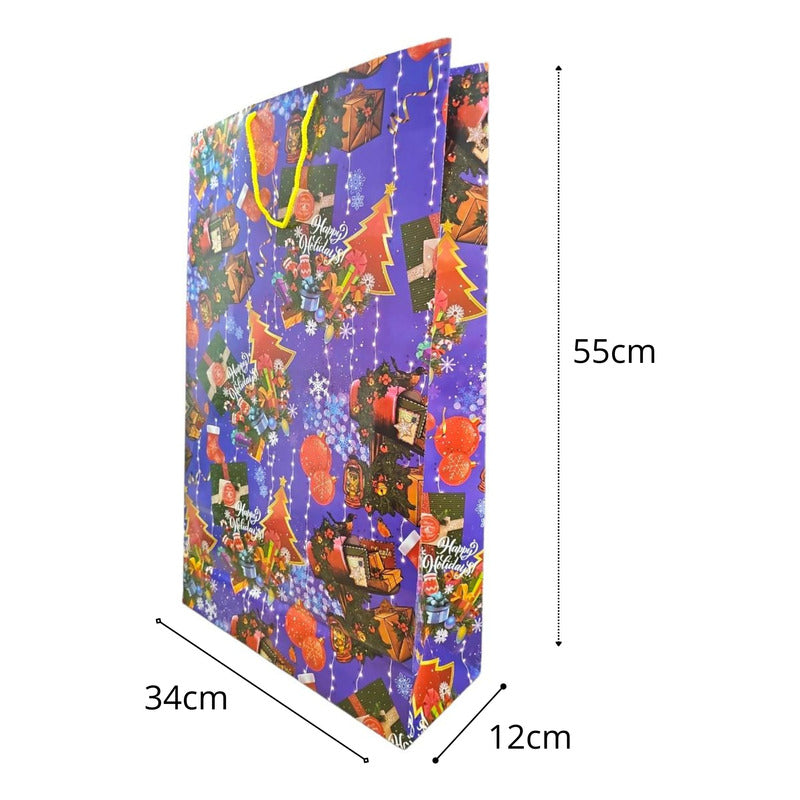 Paquete De 10 Bolsas Jumbo Para Regalo Navidad