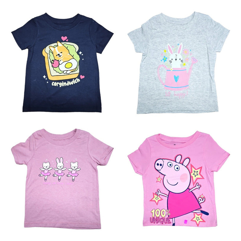 Paquete De 12 Playeras Para Niño O Niña Tallas Toddler