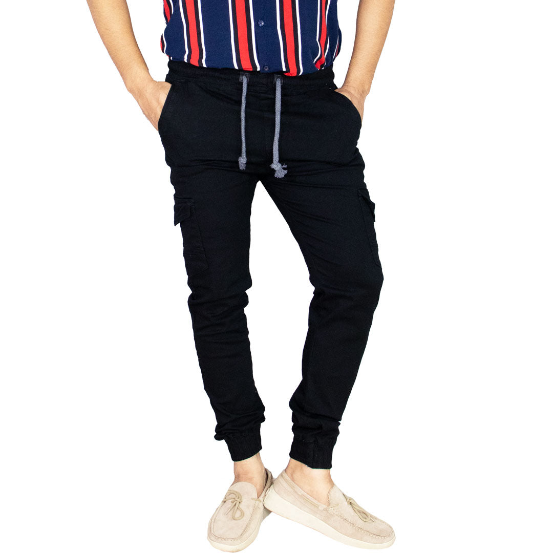 Pantalon Jogger De Gabardina Con Cordón Para Hombre
