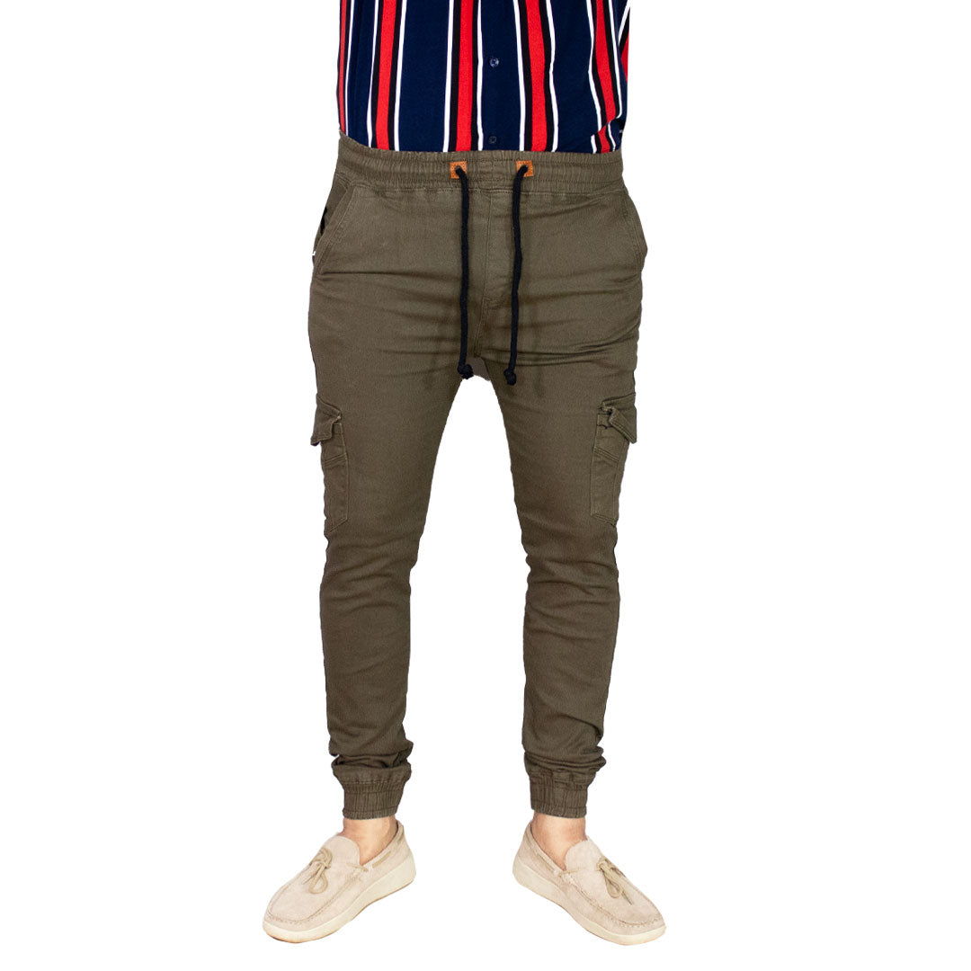 Pantalon Jogger De Gabardina Con Cordón Para Hombre