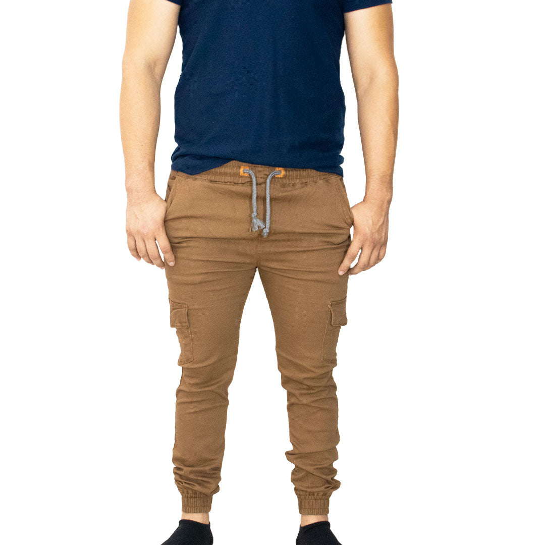 Jogger Gabardina Cargo Bolsa Lateral Para Hombre