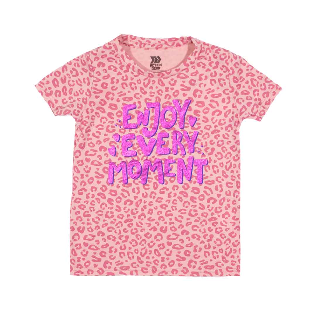 Playera Estampado Continuo Moda Para Niña