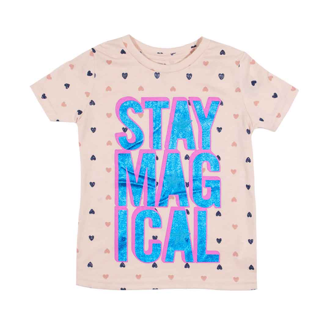 Playera Estampado Continuo Moda Para Niña