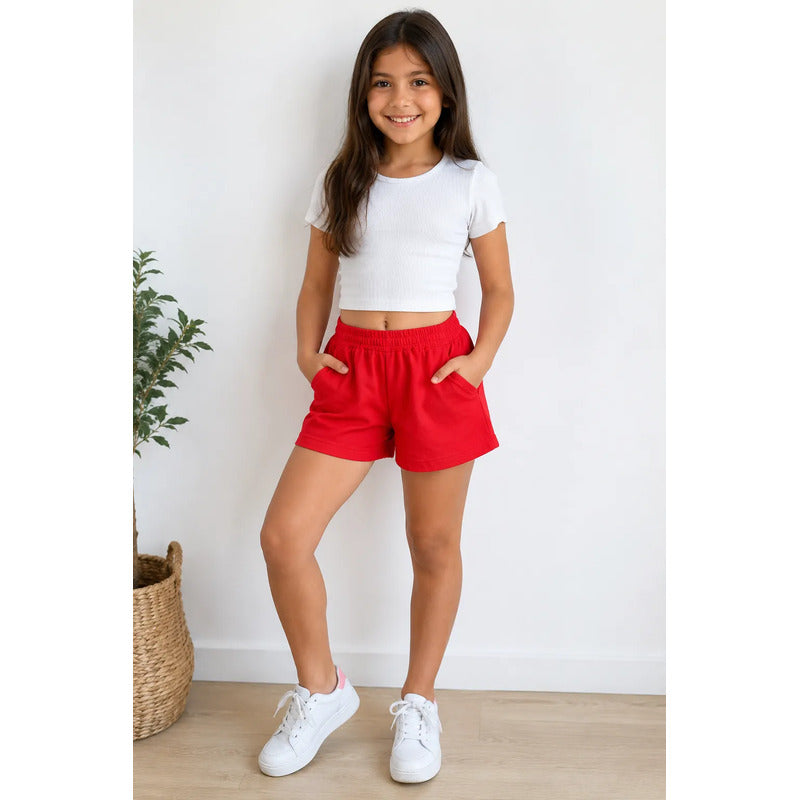 Pack De 5 Short Basico Para Niña