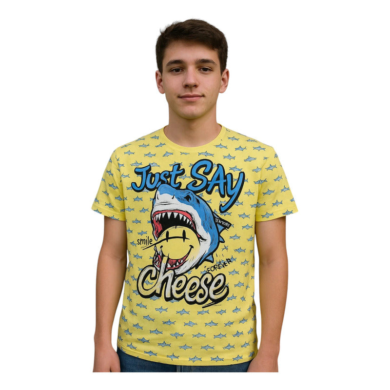 Playera Juvenil Niño Est Tiburon