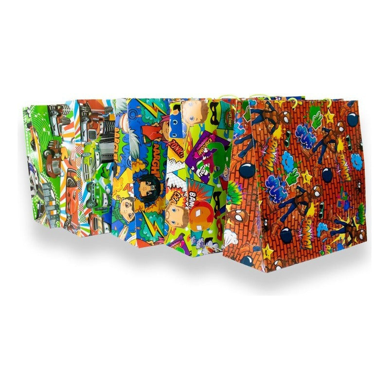 36 Bolsas Para Regalo, Papel Couché, 3 Tamaños Paquete