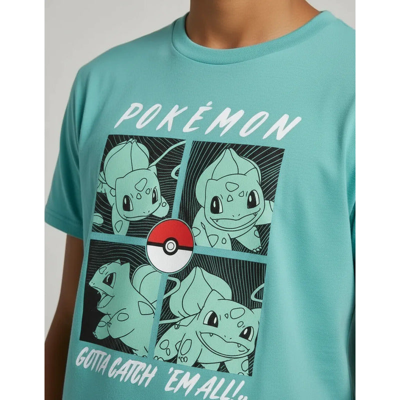 Playera Pokémon Juvenil Para Niño Modelo 848