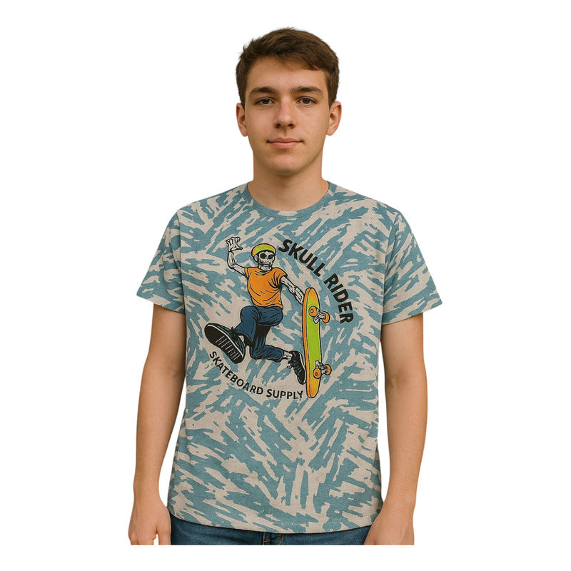 Playera Juvenil Niño Est Skate Huesos