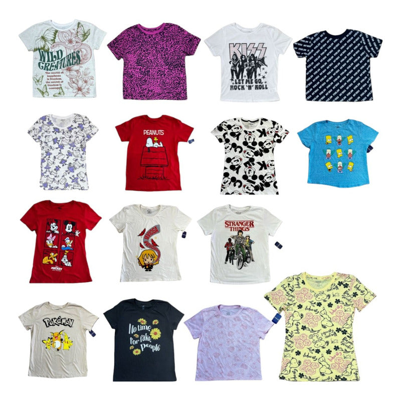 Paquete De 4 Playeras Estampadas