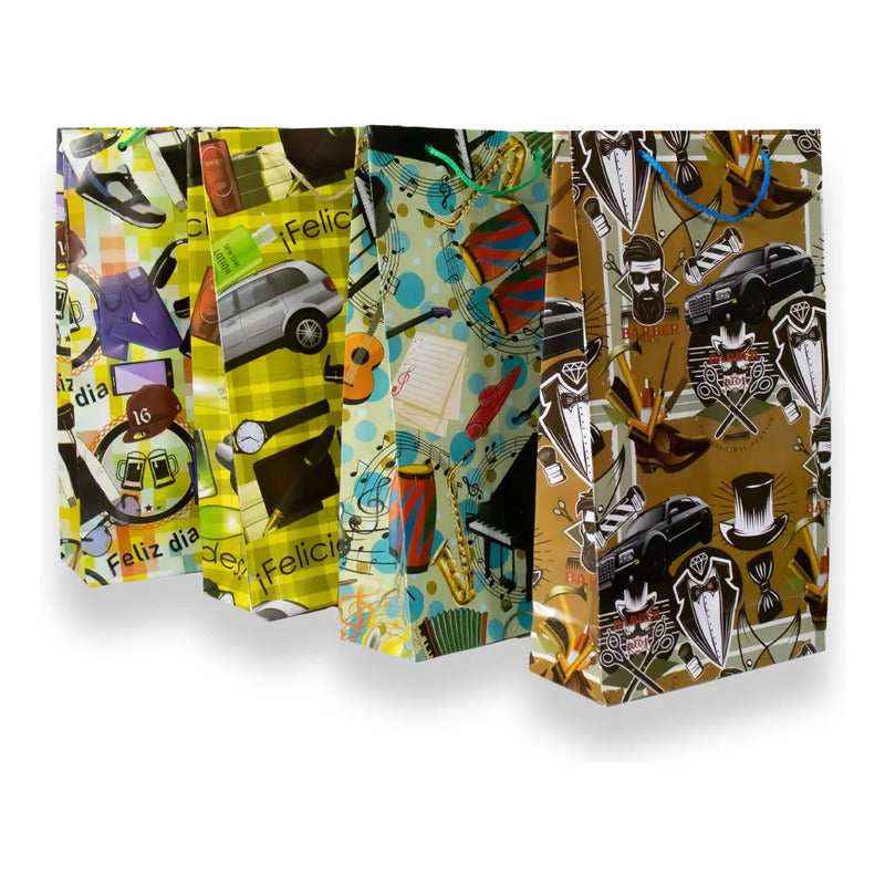 76 Bolsas Para Regalo, Papel Couché, 3 Tamaños Paquete