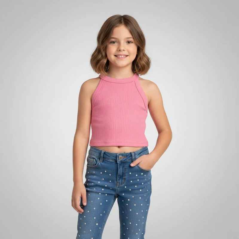 Camiseta Rosa Corrugado Tirante Nna 90576