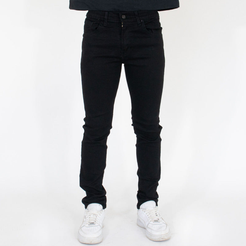 Jeans Skinny Negro Para Hombre