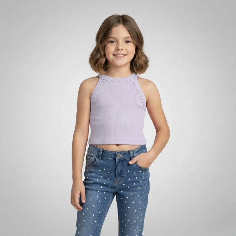 Camiseta Lila Corrugado Tirante Nna 90576