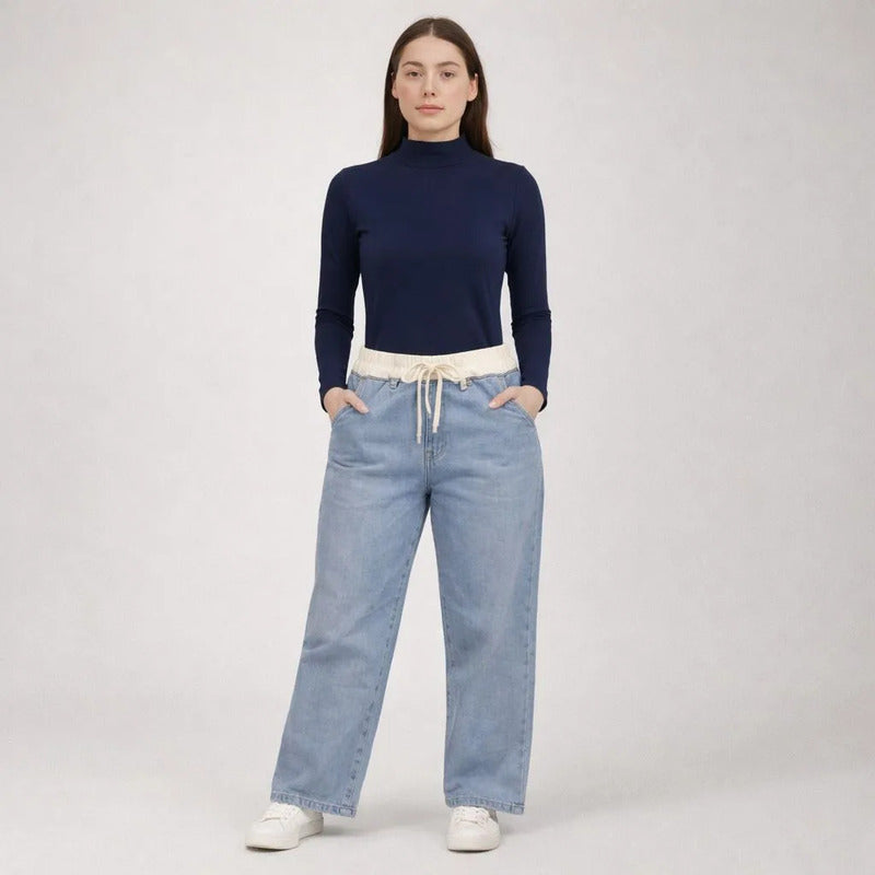 Mom Jeans Azul Holgado Mujer Su8989