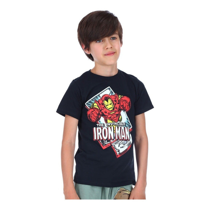 Playera Marvel Avengers Ironman 822la Para Niño