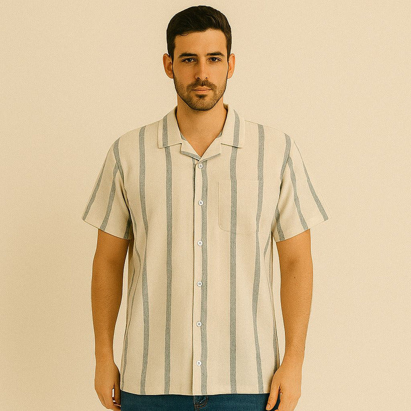 Camisa Biege/gris Hombre Afi25700beig