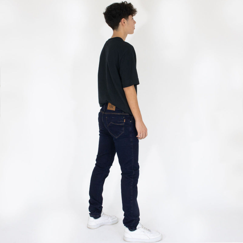 Jeans Skinny Azul Osc Para Hombre