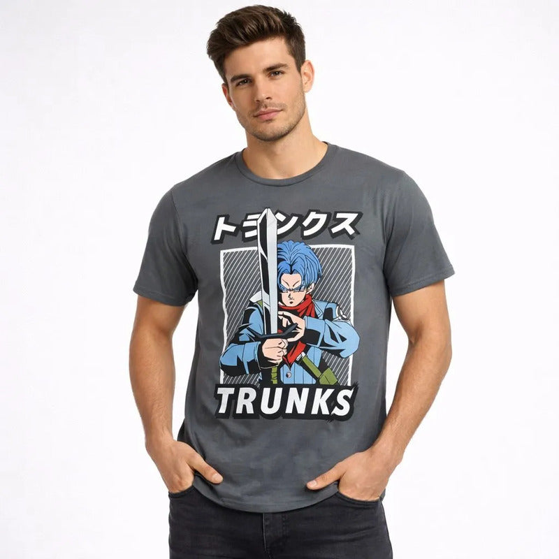 Playera Hombre 846ci Dragon Ball Super Trunks Gris Xl
