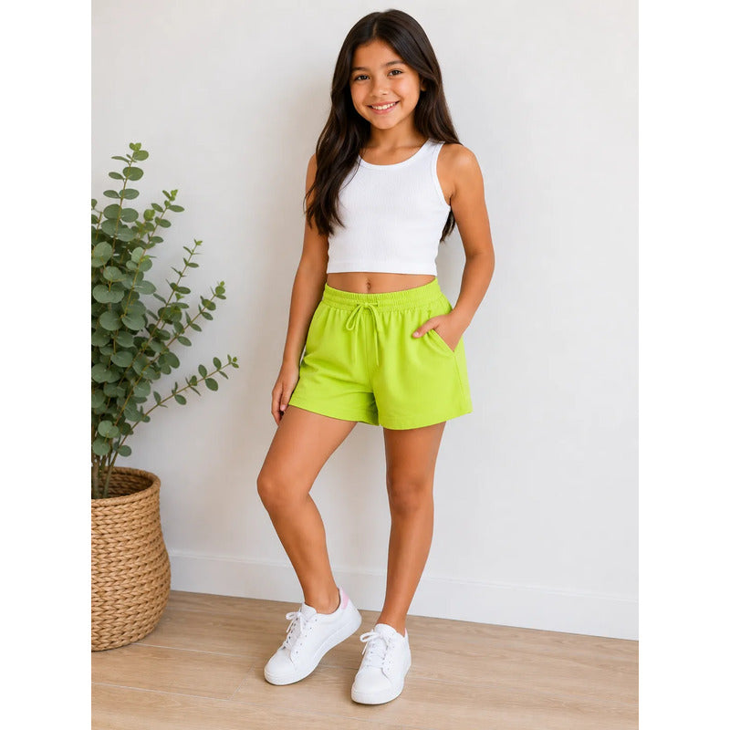 Pack De 5 Short Basico Para Niña