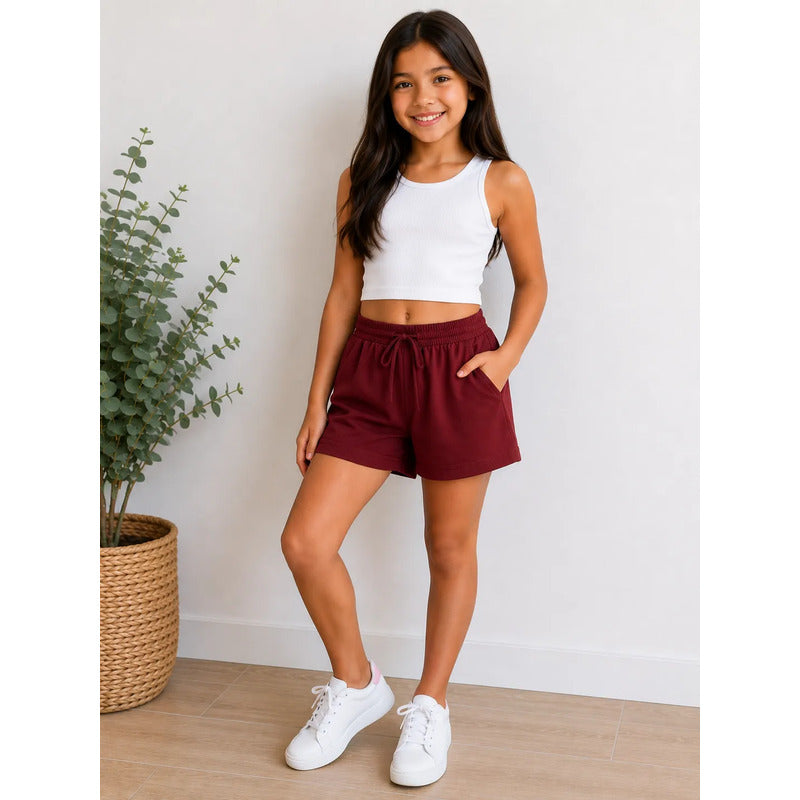 Pack De 5 Short Basico Para Niña