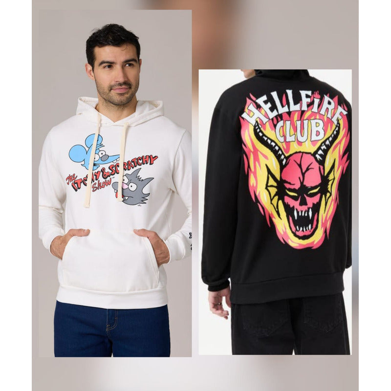 Sudadera Licen Doble Estampado C/gorro Hombre 90538