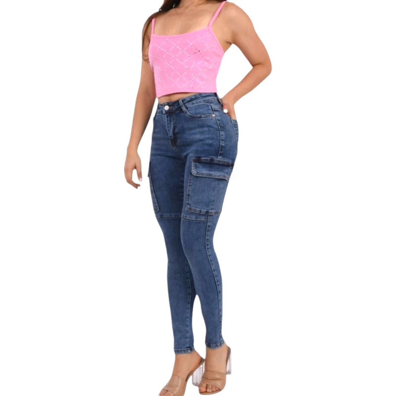 Jeans Cargo Para Mujer