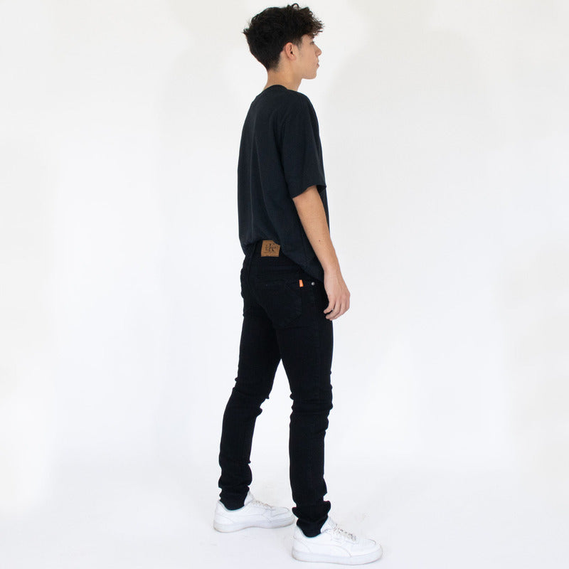 Jeans Skinny Negro Para Hombre