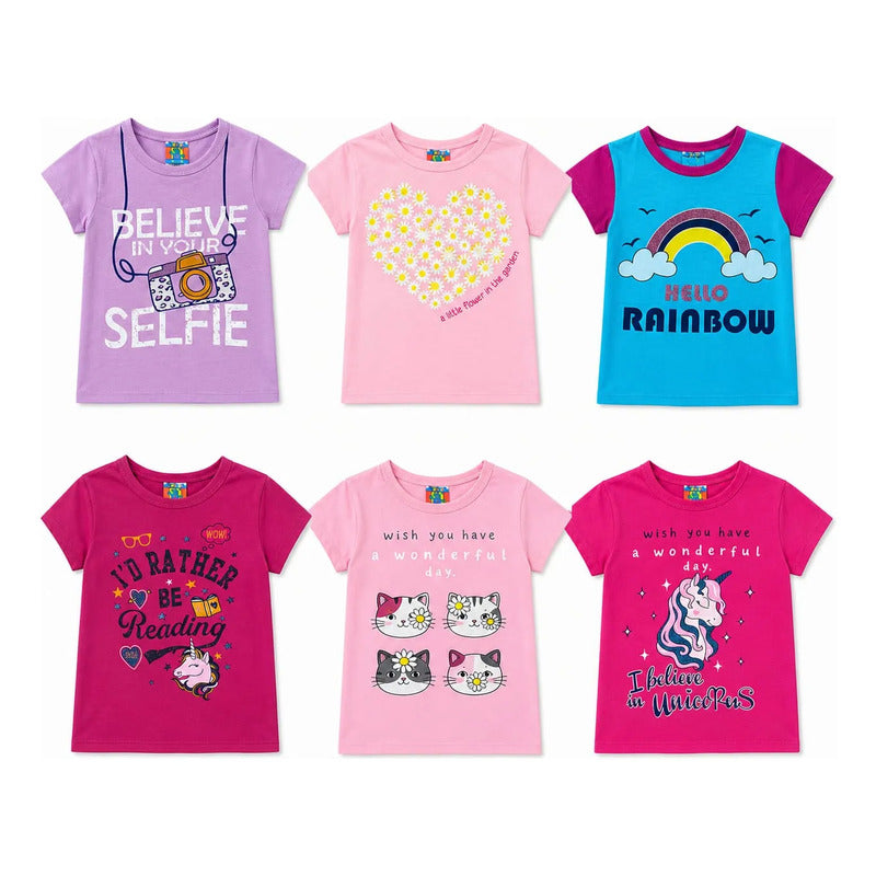 Paquete De 3 Blusas Estampadas Para Niña