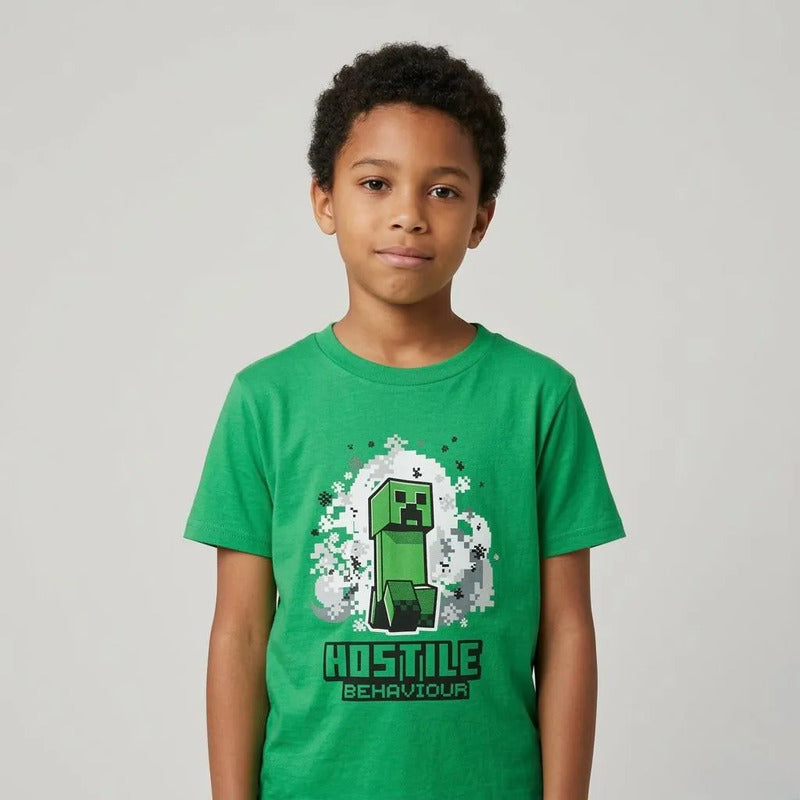 Playera Nno 846cn Minecraft Verde Verde 8