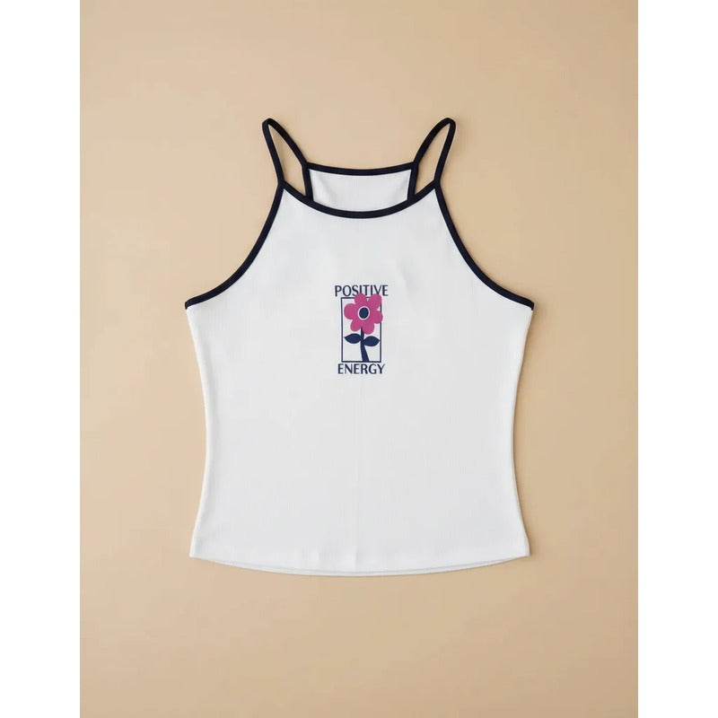 Tank Top Blanco Positive Energy Mujer