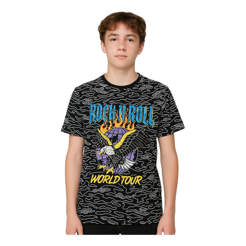 Playera Juvenil Niño Rock Aguila