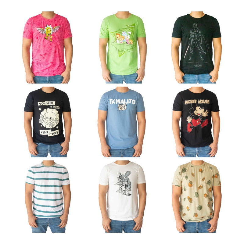 Paquete Mayoreo 350 Playeras Surtido En Generos