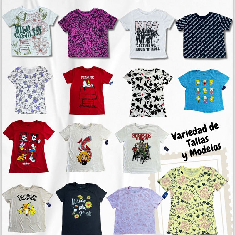 Paquete De 8 Playeras Estampadas